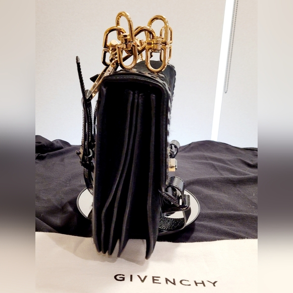 Givenchy Vintage Suede and Leather Handbag with Gold-Tone Chain Hardware Black - Picture 7 of 15